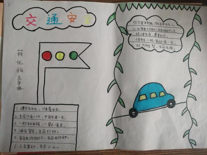安全手抄报 写美篇     孩子们用手中的画笔唤起对饮食安全交通安全
