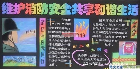 119消防日手抄报黑板报119黑板报图片大全