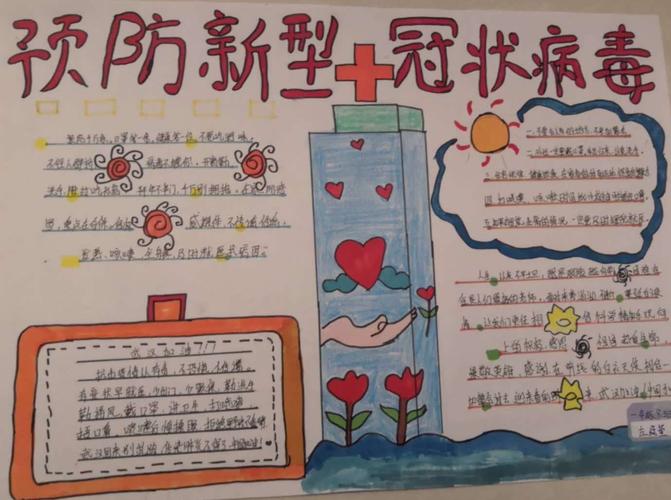 武汉加油中国加油 宝塔区实验小学学生手抄报展