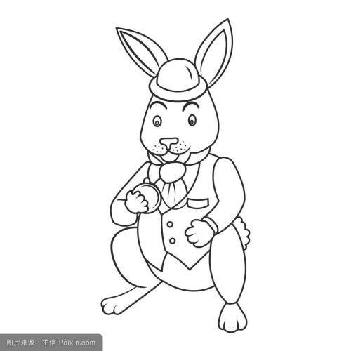 穿西装的兔子简笔画图片