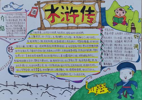 读写画展风采通儒中学2020年悦读活动名著手抄报比赛