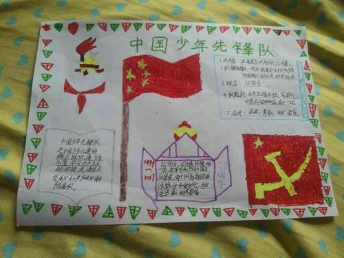 了一幅幅精美的中国少年先锋队童心向党红领巾飘飘的系列手抄报