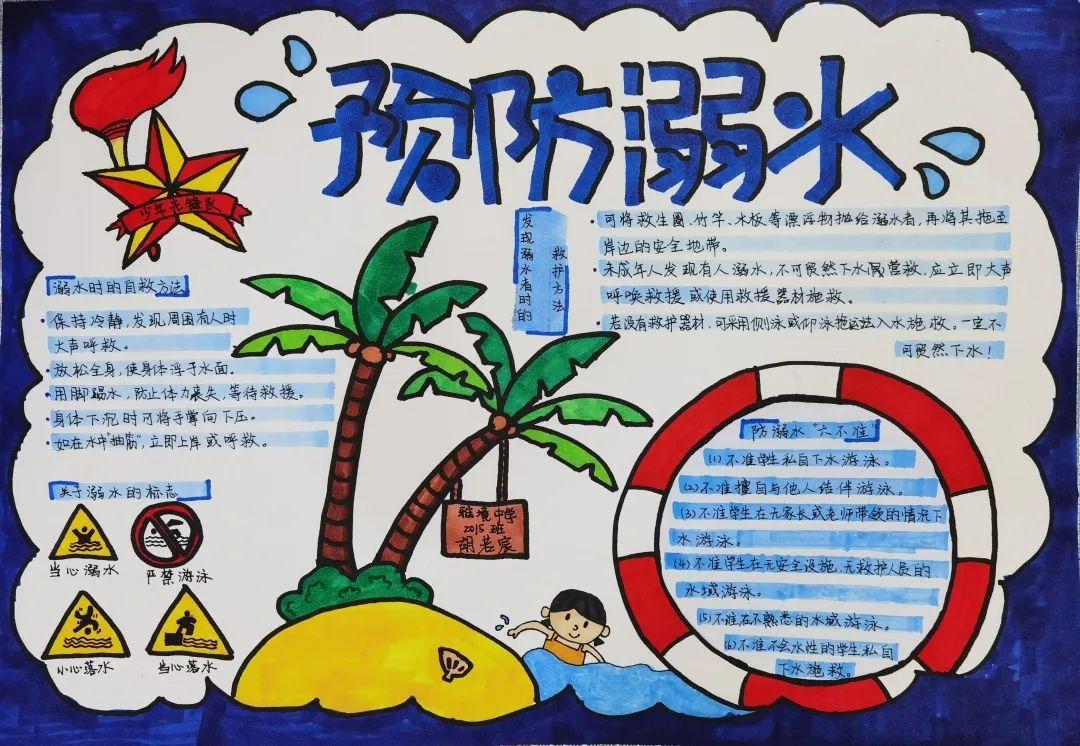 长沙市中小学生防溺水手抄报作品展示开始啦第二期芙蓉区楚怡学校