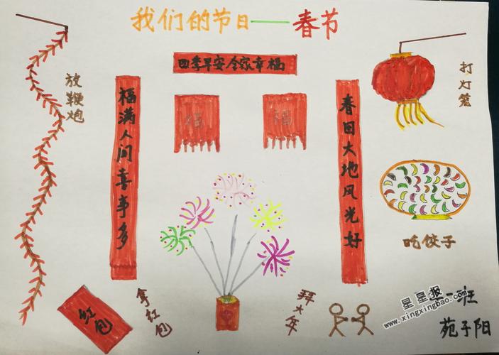 春节绘画A4纸简单图片