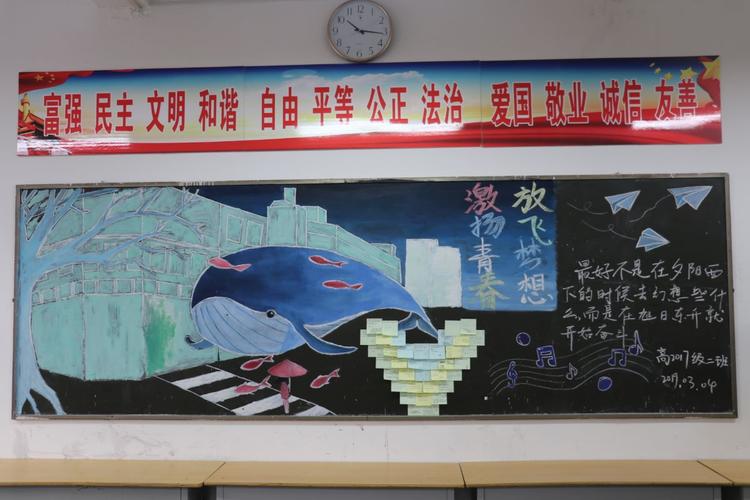 长安一中一民校区举行 激扬青春放飞梦想 学生励志主题教育黑板报