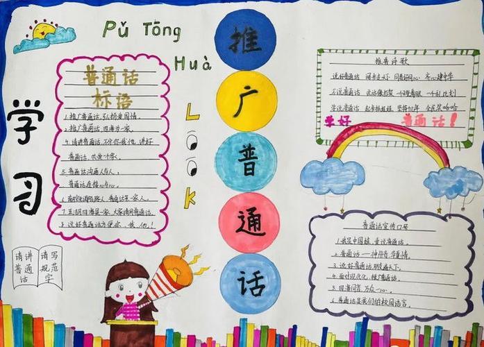 小天才幼儿园2020年推广普通话亲子手抄报活动关于2020