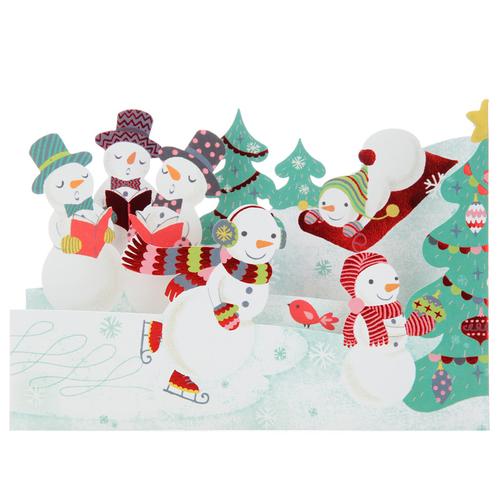 个性创意定制雪人圣诞立体卡片 圣诞节贺卡优惠券