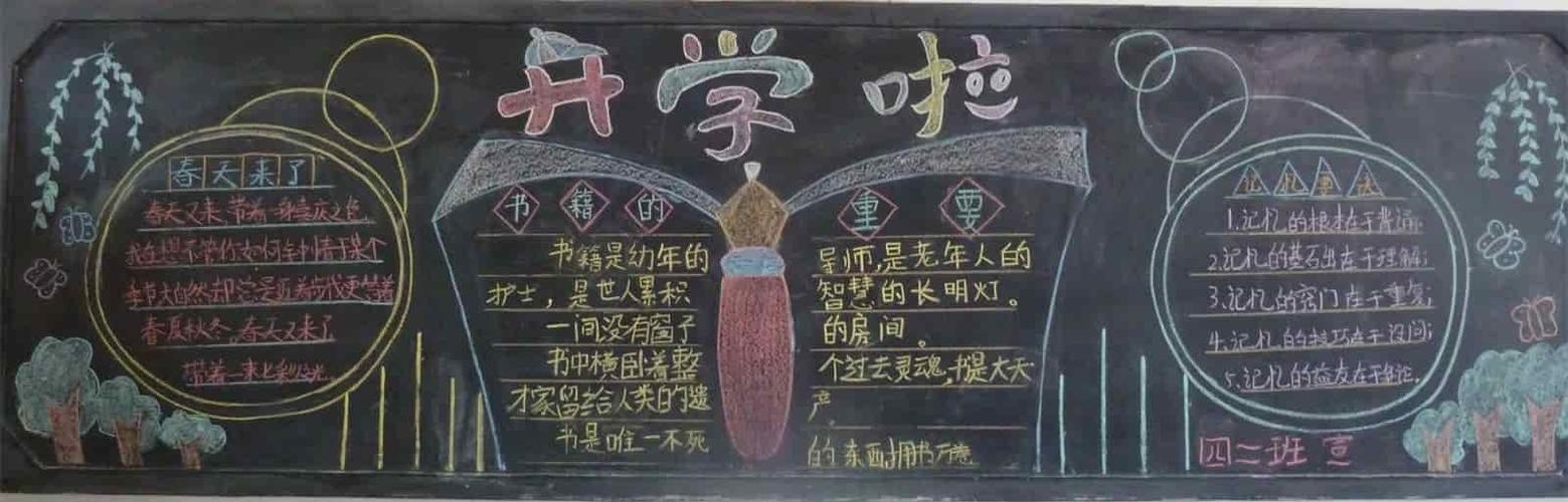 小学主题黑板报展示邓湾乡直小学又迎来了一个新的开学
