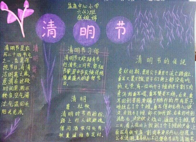 清明节民风民俗手抄报-101教育节日频道清明节的手抄报图片设计二年级