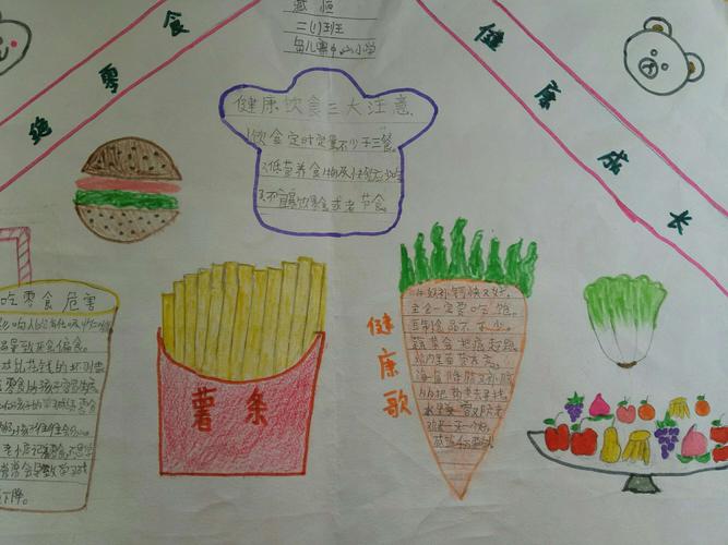 其它 拒绝零食健康成长 岳儿寨中心小学二1班手抄报展示 写