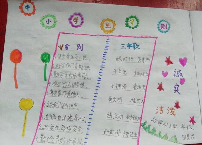 手抄报的形式来学习《中国少年先锋队章程》《小学生守则》和