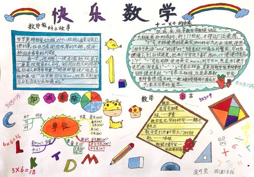 东兴市第三小学四年级组快乐与数学同行数学手抄报活动