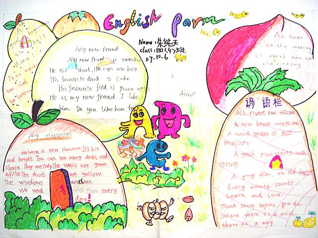 水果手抄报三年级英语手抄报内容英语三年级以水果为主题的手抄报