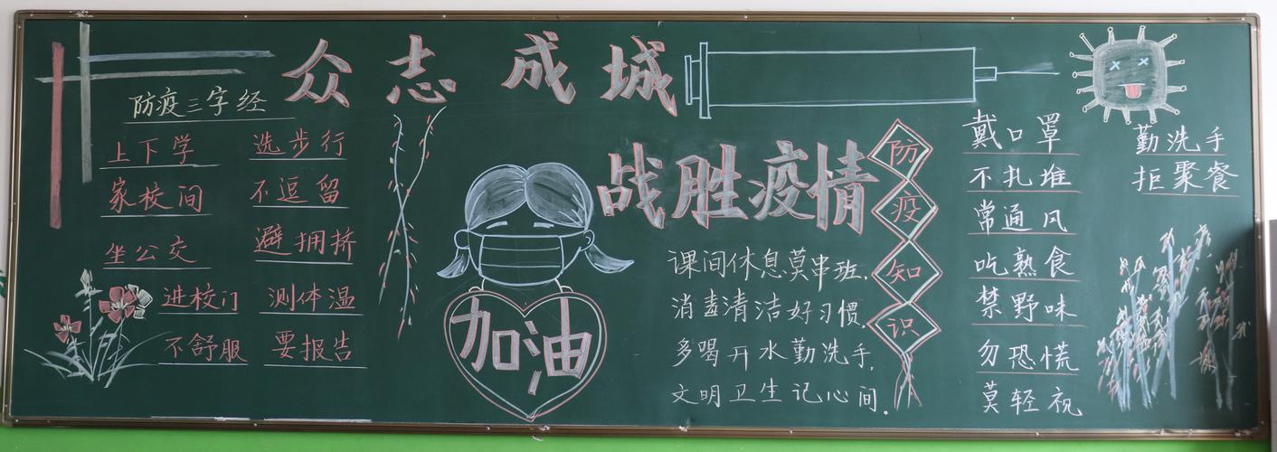 红领巾在行动 庄浪县实验小学少先队举办防疫情迎开学黑板报