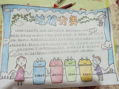吴起城小二年级12班开展环保教育垃 写美篇垃圾分类手抄报
