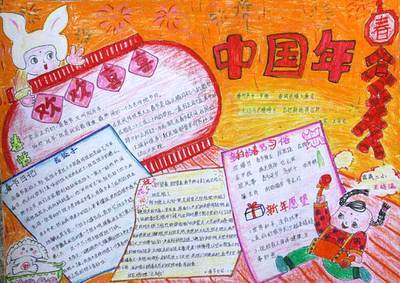 模板知民俗绘年画|南昌十九中优秀春节手抄报展示关于过年的手抄报