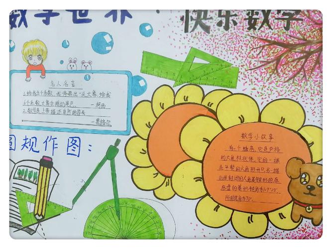 手抄报比赛是五莲中学初中部数学学科组组织的走进奇妙的数学世界