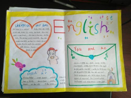 六年级英语手抄报妙笔生画奎屯市第八小学英语周英语手抄报展览六