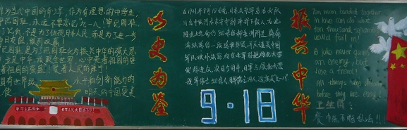 纪念9.18黑板报 黑板报图片大全-蒲城教育文学网