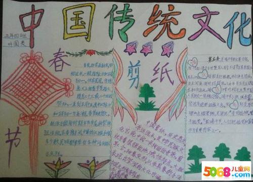 小学生传统文化手抄报-中国剪纸2