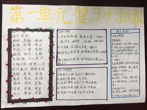 六年级语文部编版第一单元手抄报六年级语文手抄报