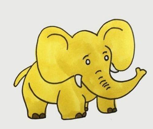 大象头像彩色简笔画