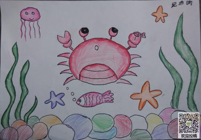 虾和蟹简笔画可爱图片