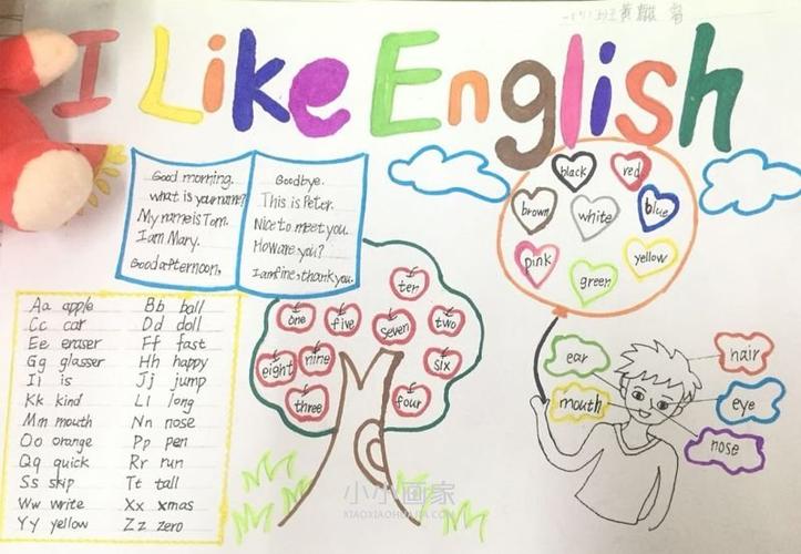 一年级我爱学英语手抄报图片简单又漂亮iloveenglish我爱英语手抄报