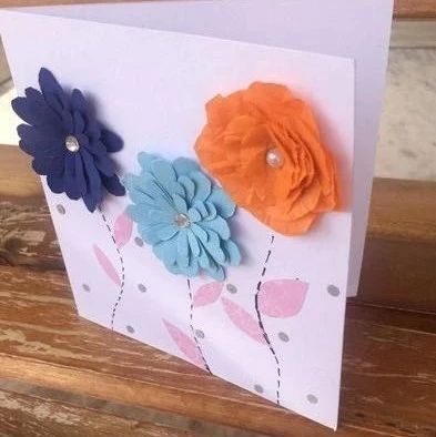 折纸大全漂亮的纸艺花朵生日贺卡制作教程