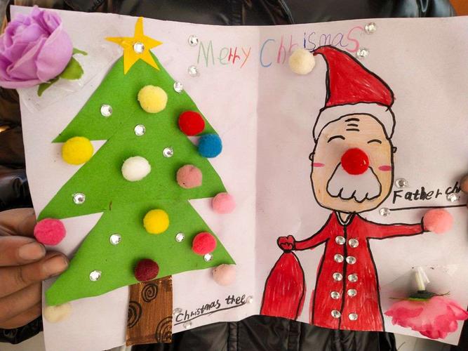 圣诞节贺卡设计比赛 写美篇  各班英语老师对圣诞贺卡作品进行评比选
