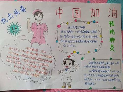 武汉加油童心助力小学部六1中队抗疫手抄报展示