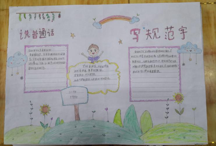 其它 说普通话写规范字郭楼镇王楼学校第三期手抄报 写美篇一份