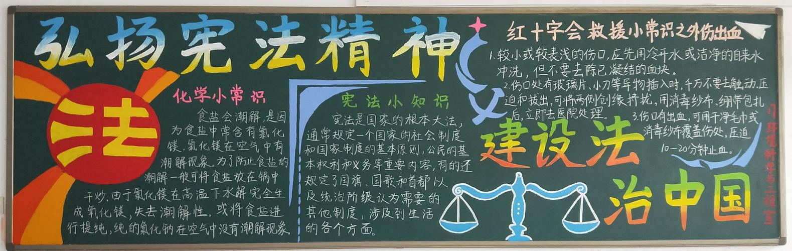 第四期黑板报评比弘扬宪法精神建设法制中国