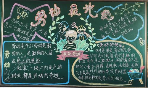 劳动节用黑板描绘劳动故事一起参与沪上16区黑板报评选吧
