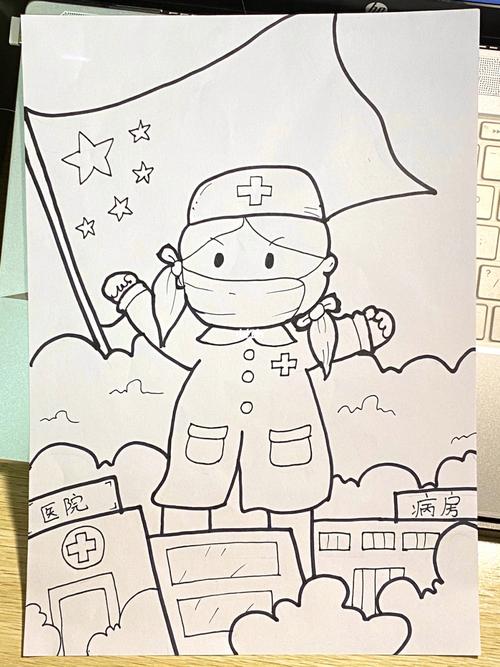 西安抗疫儿童简笔画图片