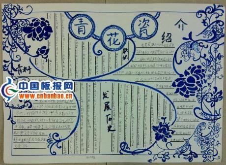 一年级手抄报青花瓷中国文化手抄报 中国文化手抄报有关青花瓷文化的