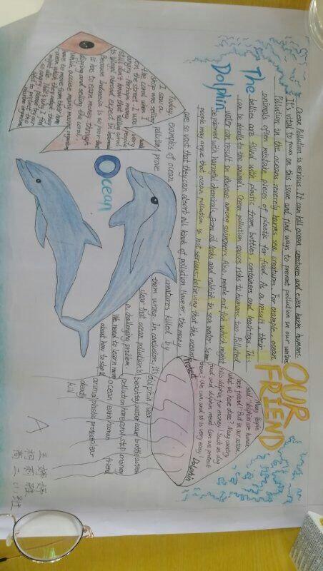 保护海豚的英语手抄报图片