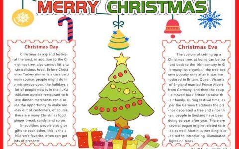 圣诞节英语手抄报资料关于圣诞节的手抄报英文版简单又漂亮