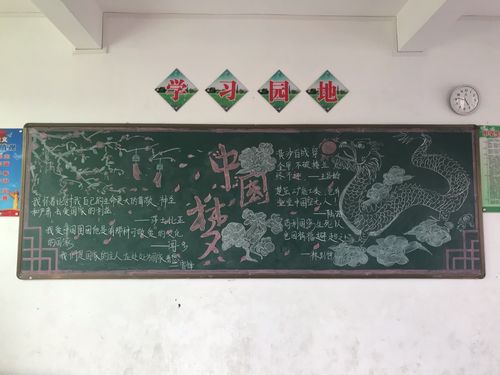 少年有梦主题黑板报 中国梦黑板报图片素材