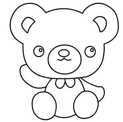 小熊布娃娃简笔画法女孩必备玩具泰迪熊简笔画毛绒玩具简笔画怎么画