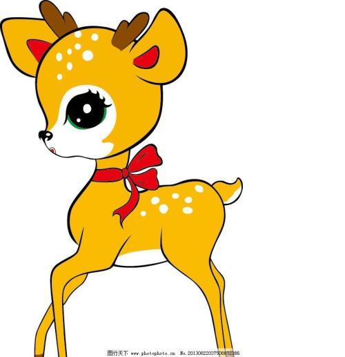 小鹿动物头像卡通亲子简笔画