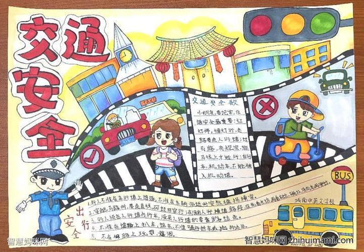 小学生交通安全主题手抄报绘画获奖作品