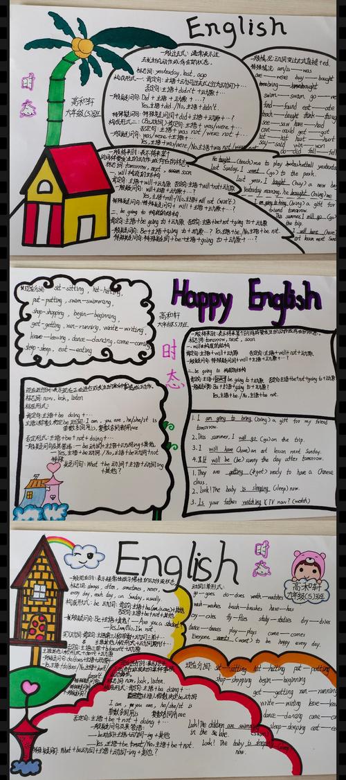 colourful english --六年级英语寒假手抄报展示