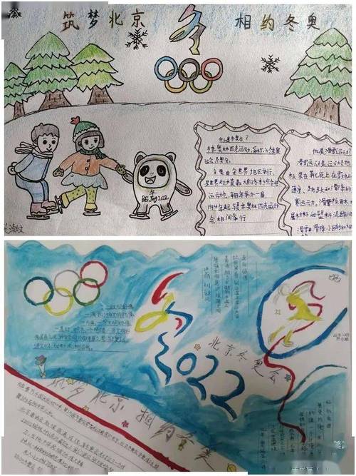 学生开展了筑梦北京相约冬奥手抄报展示活动引领大家领略奥运精神