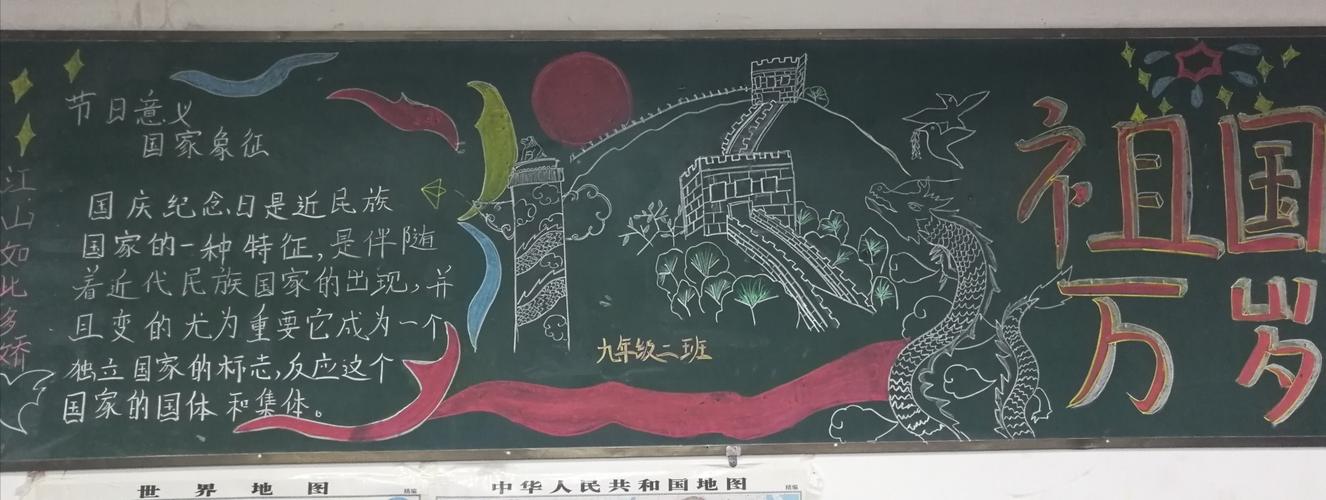 榆林体育运动学校情满中秋欢度国庆主题黑板报展示 - 美篇