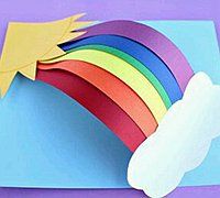 彩虹折纸贺卡