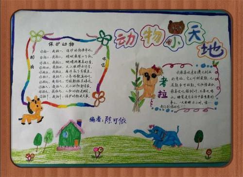 第1页色彩的天空 四年级英语手抄报兴趣小组关于可爱的动物的手抄报