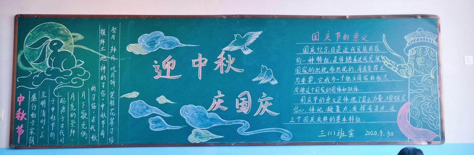 中畈中心小学举行国庆节主题黑板报评比活动 写美篇下图为四2班班刊