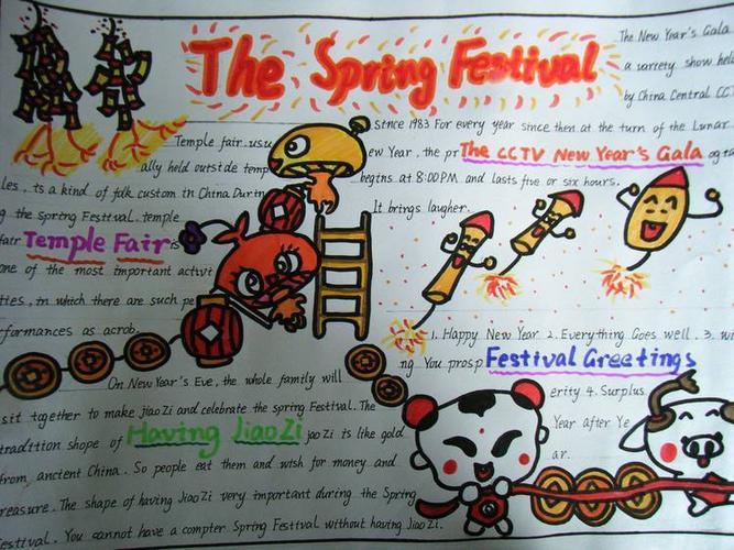 关于春节的英语手抄报-the spring festivalspringfestival春节英语手