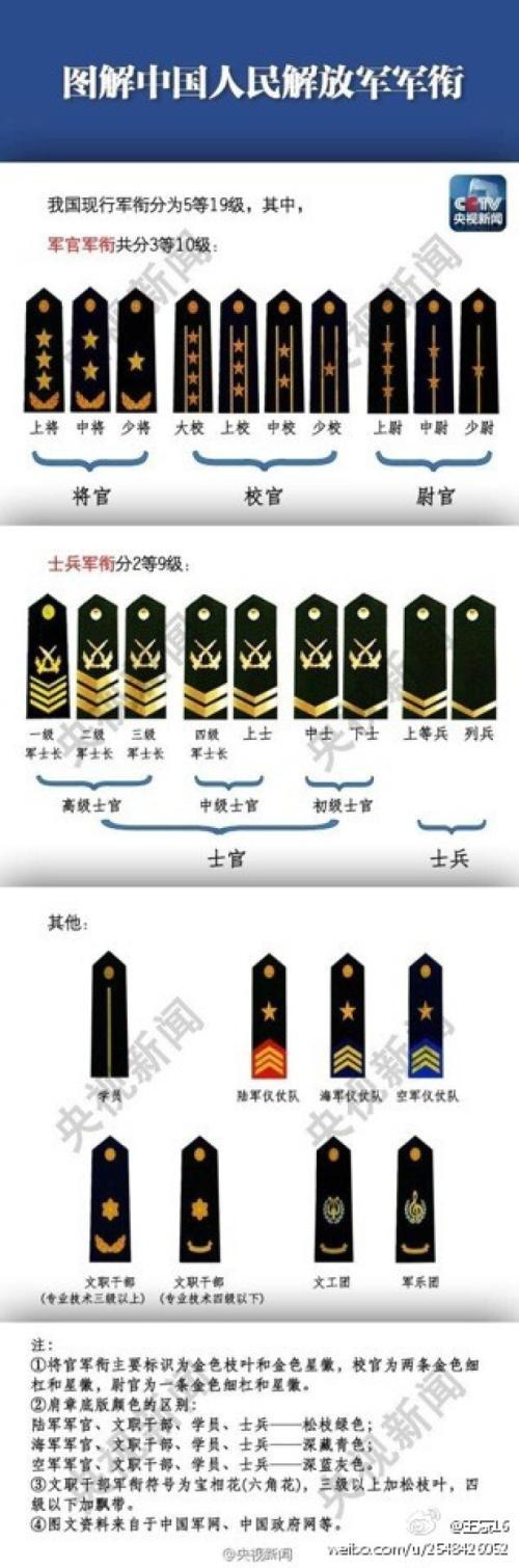 中国解放军军衔等级手抄报 中国手抄报